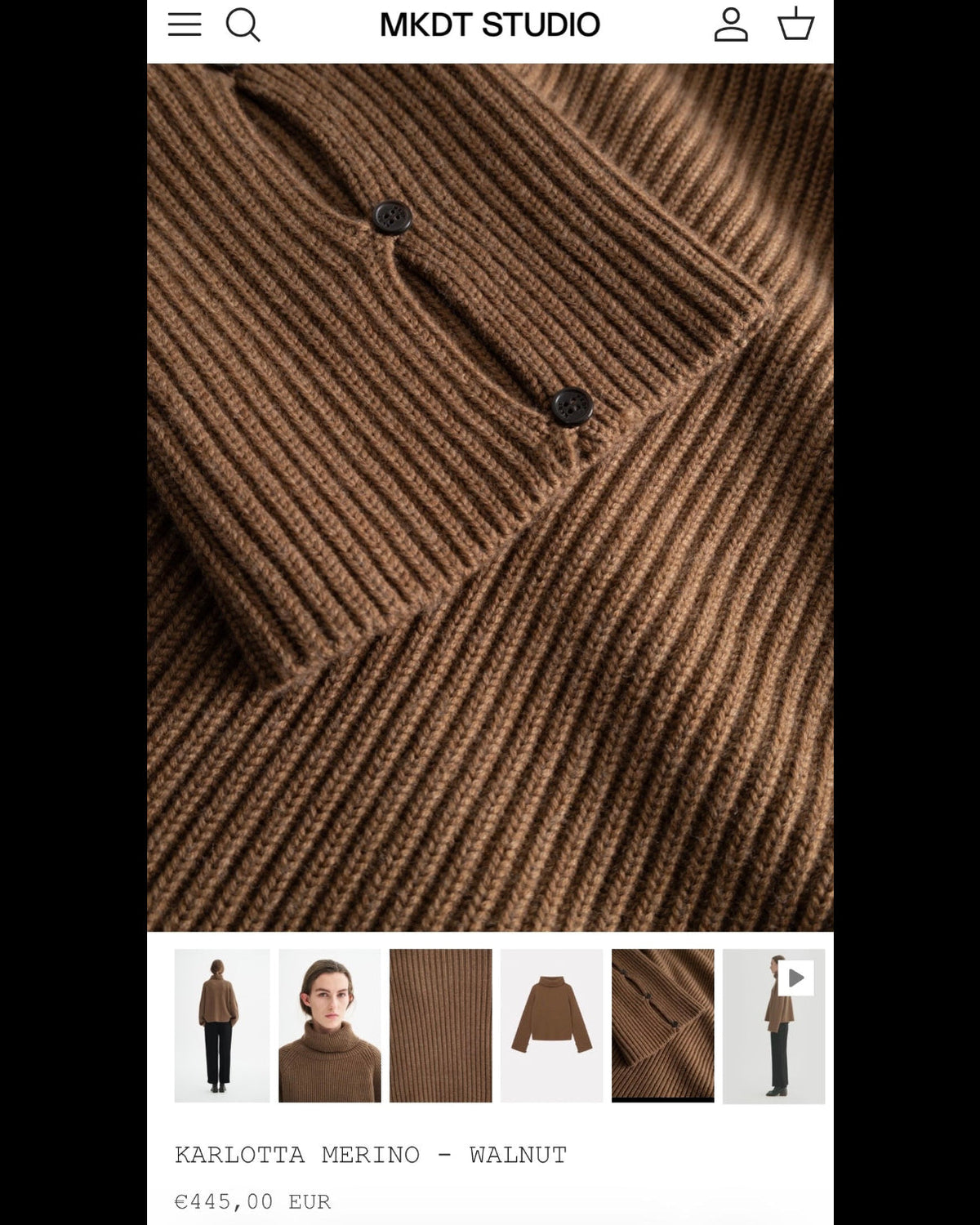 Black chunky merino wool turtleneck sweater by MKDT Studio