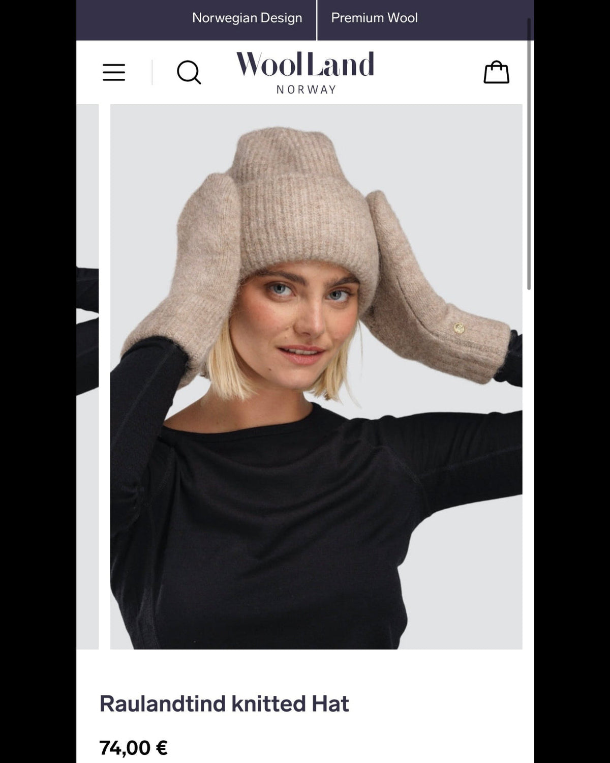 Beige alpaca hat by WoolLand. Regular price on the brand's website: €74 (~325 PLN).