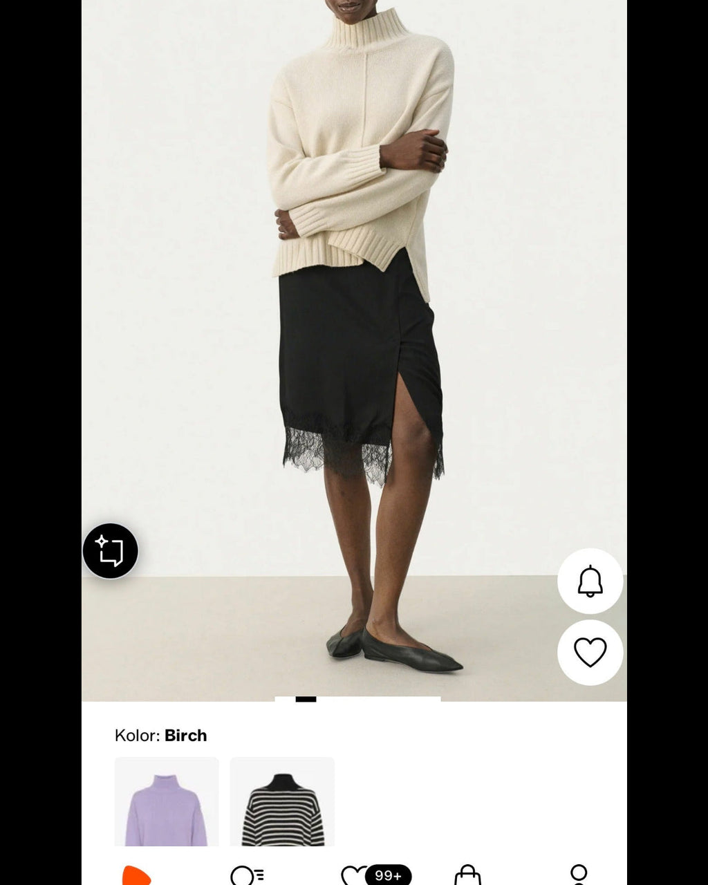 Cream wool-blend turtleneck by Part Two