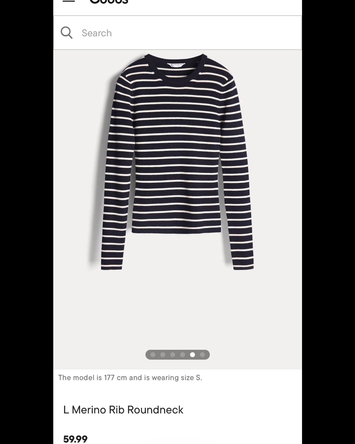 Black and white extra fine merino wool striped sweater by Cubus