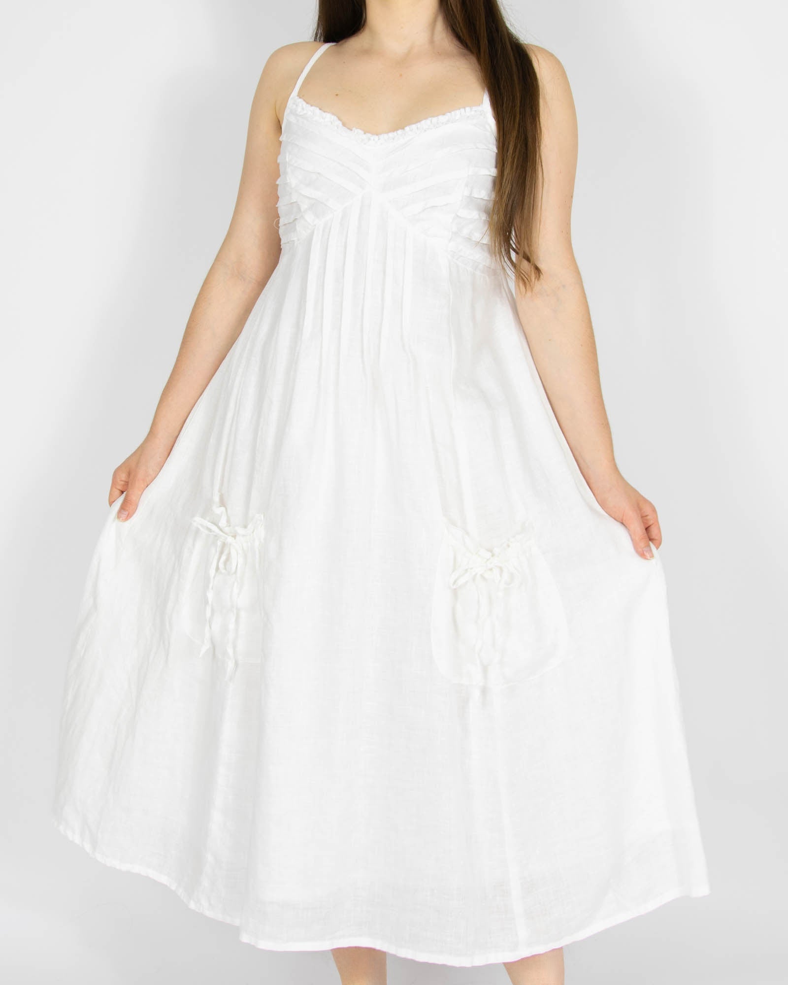 White linen dress by CLAIRE