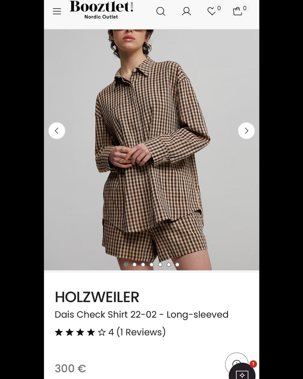 Brown and beige checked viscose shirt by Holzweiler