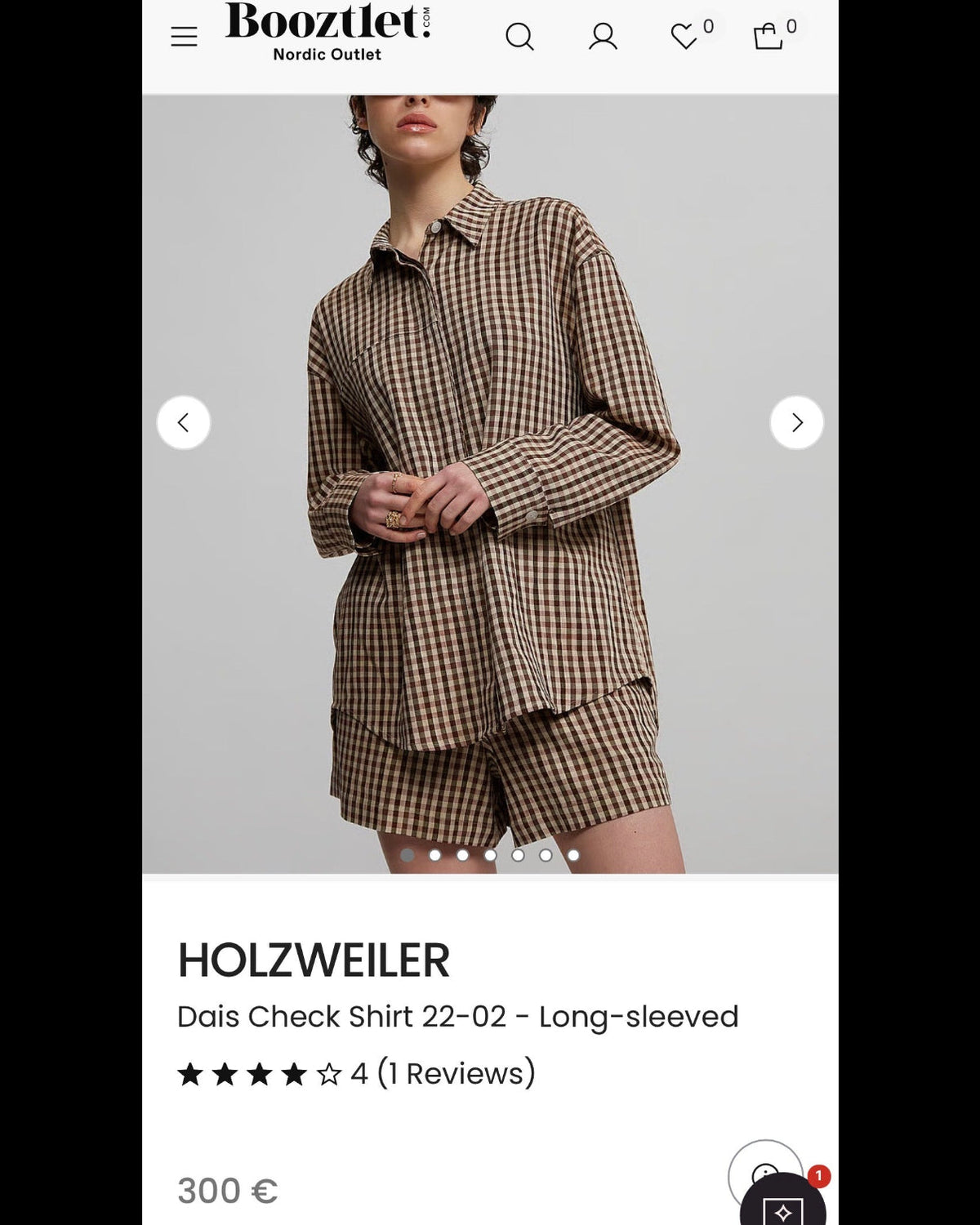 Brown and beige checked viscose shirt by Holzweiler