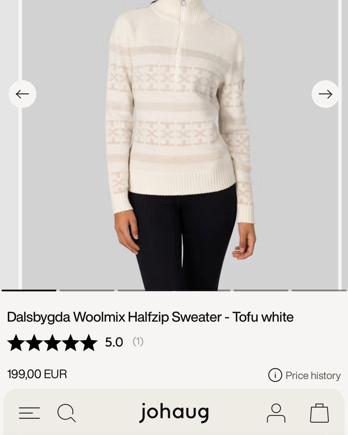 Cream wool-blend zip-up cardigan by Johaug