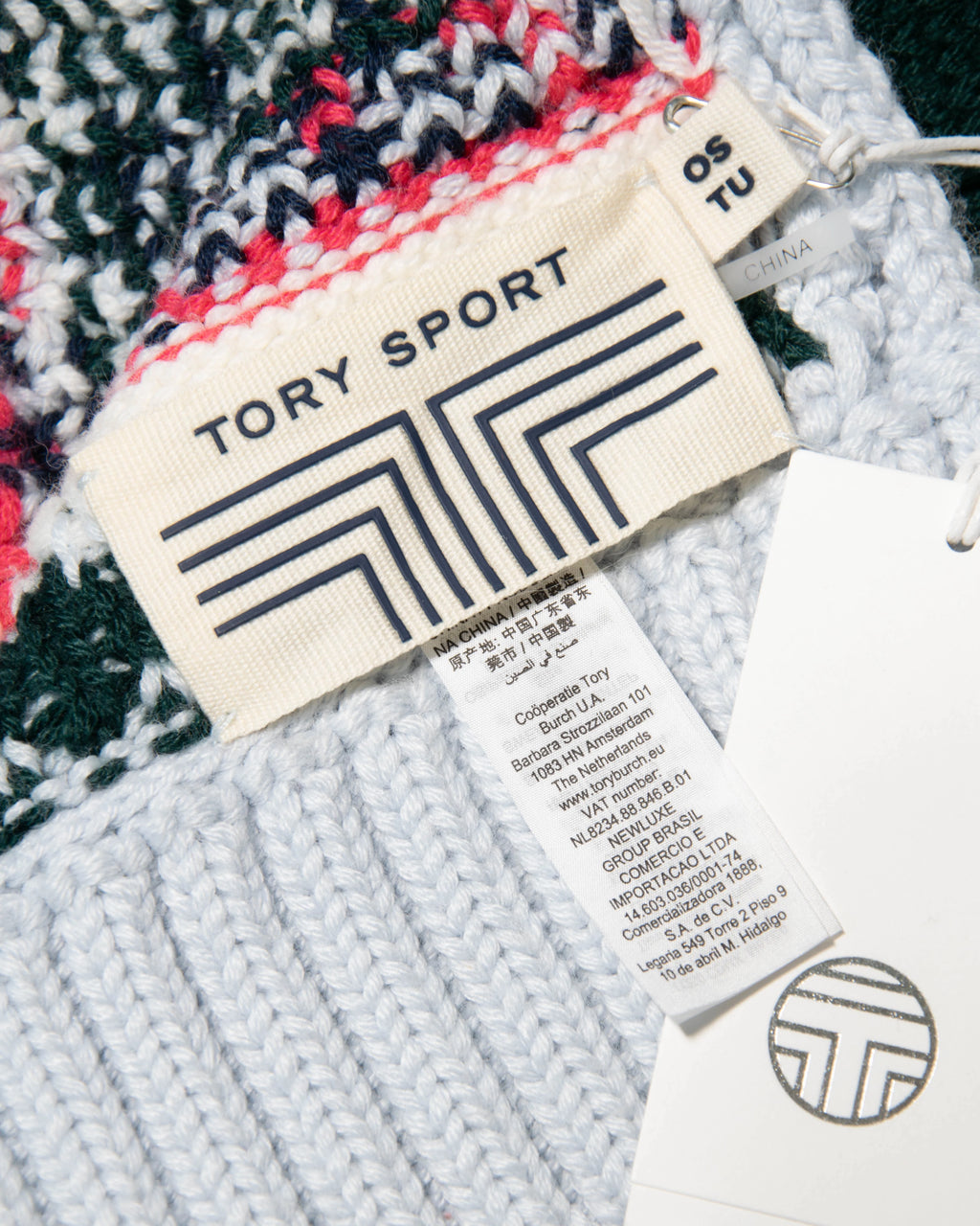 New light blue merino wool oversized scarf by TORY BURCH