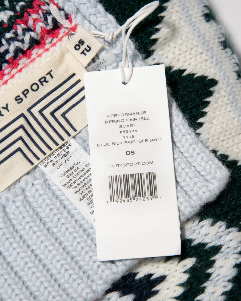 New light blue merino wool oversized scarf by TORY BURCH