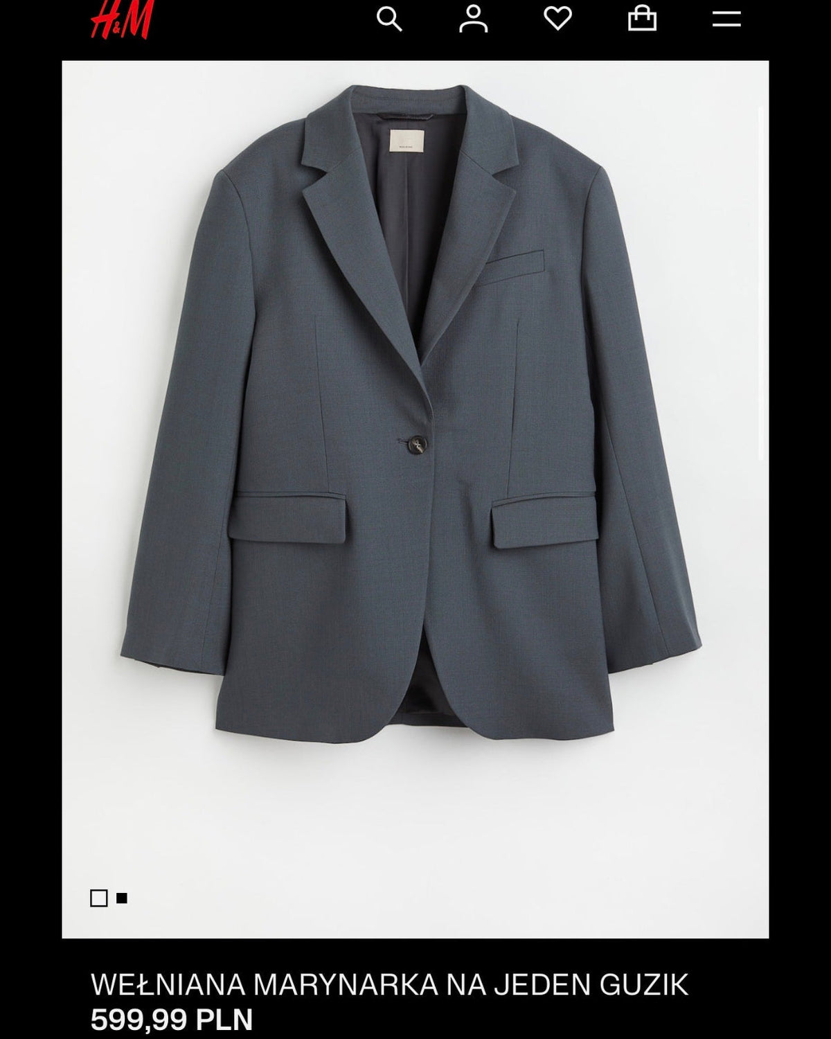 Black oversized wool blazer by H&M Premium