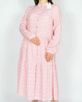 New pink viscose dress with white flowers by NOELLA