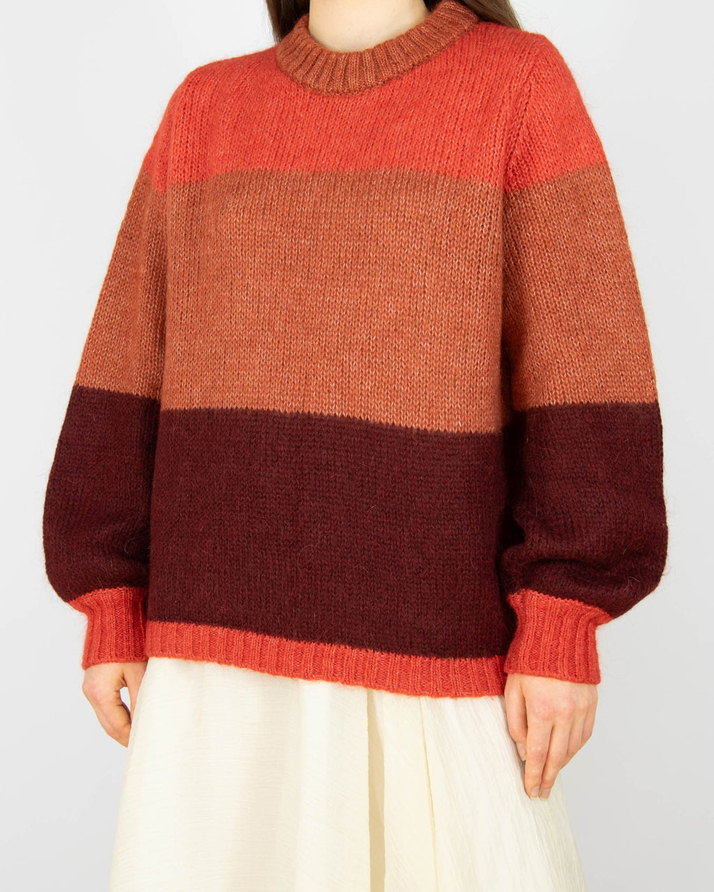 Orange and burgundy mohair sweater by NOA NOA