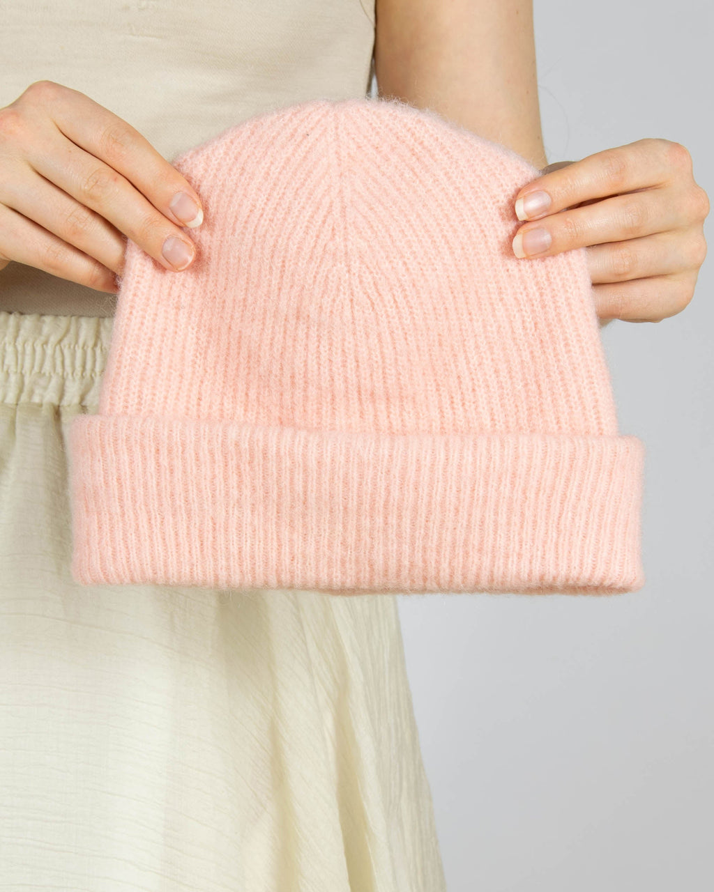 Pastel pink alpaca and wool hat by Lindex