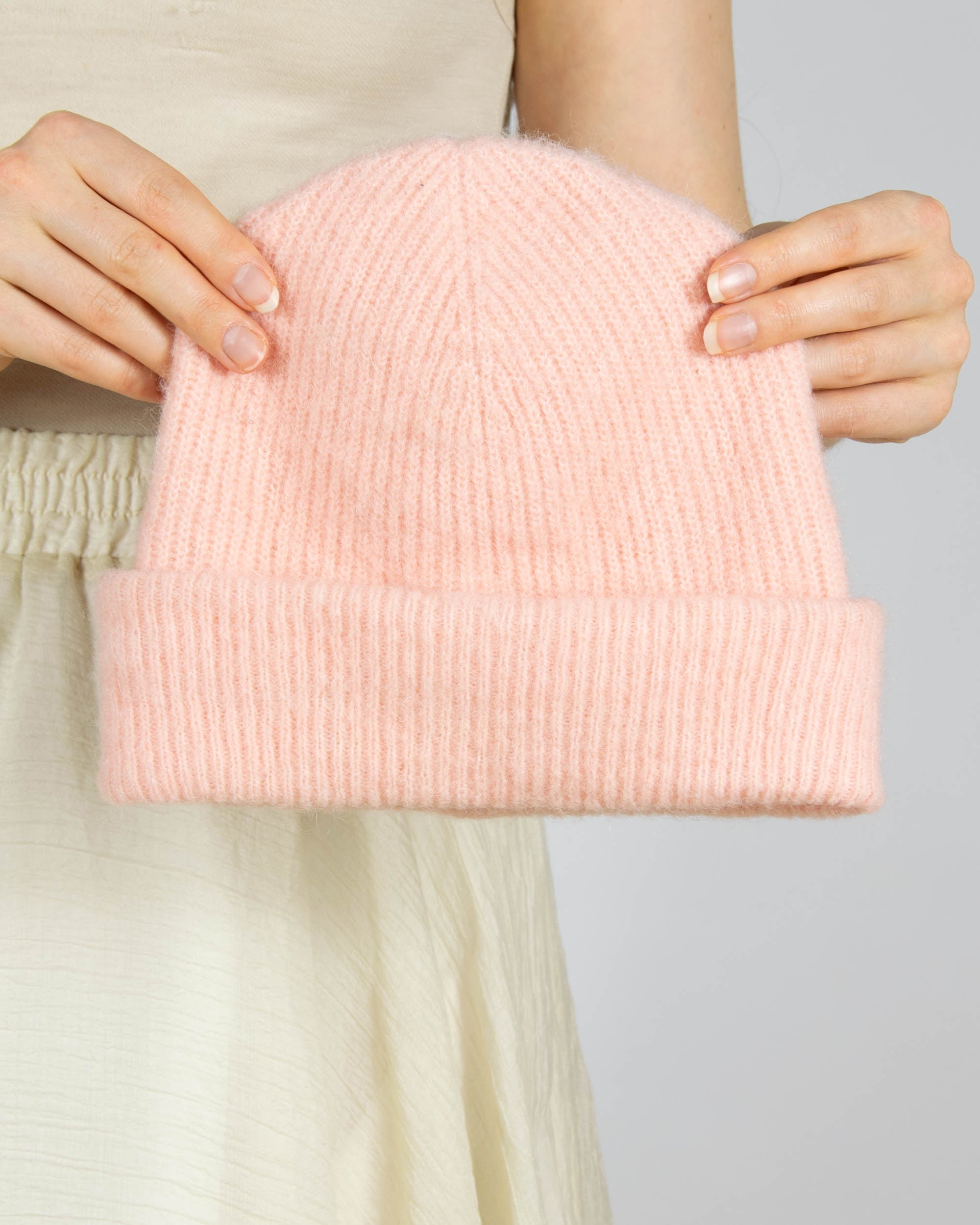 Pastel pink alpaca and wool hat by Lindex