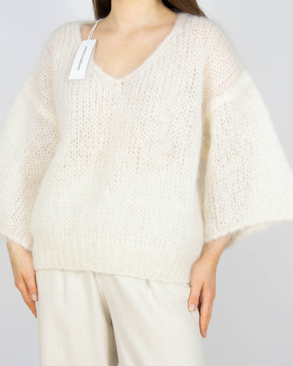 New warm white mohair sweater by AMERICANDREAMS