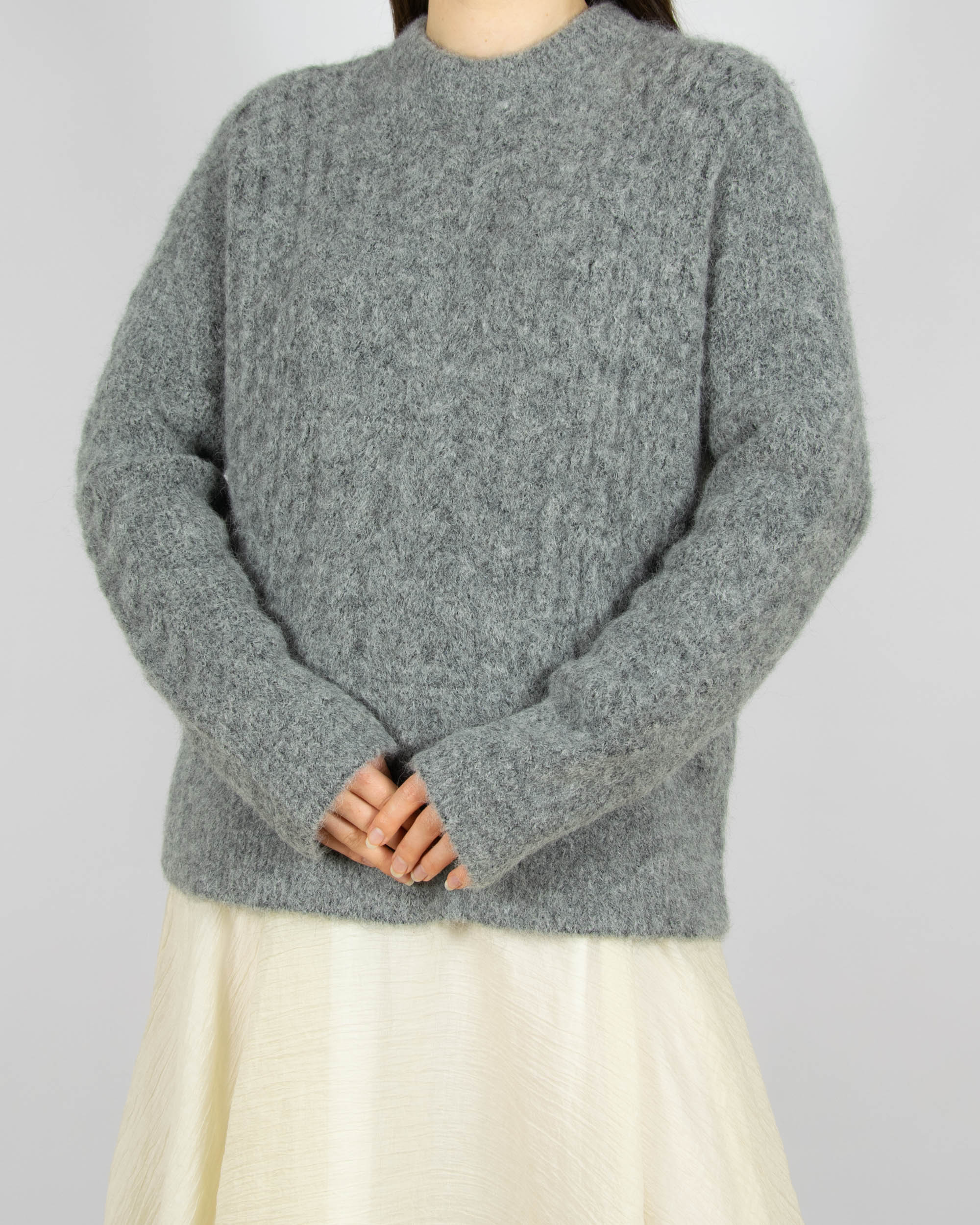 Grey superfine alpaca sweater by PROJECT AJ117