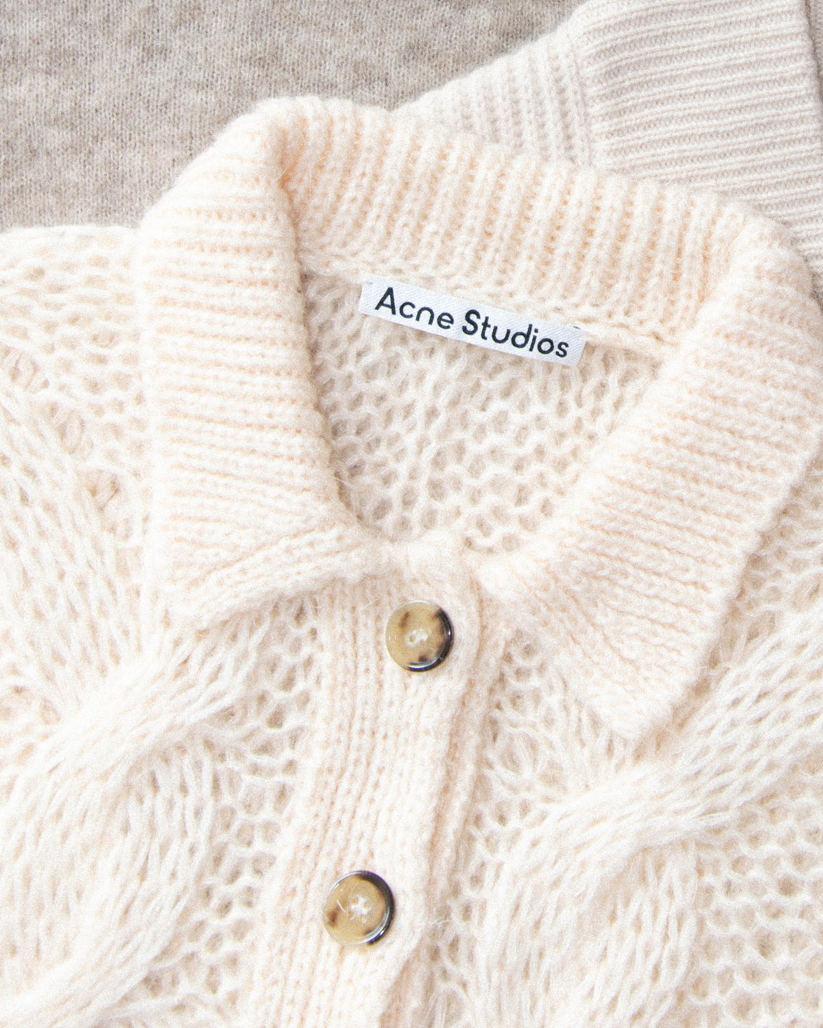 Cream mohair wool and alpaca sweater by Acne Studios