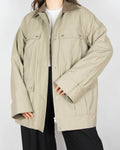 Beige organic cotton transitional jacket by Selected