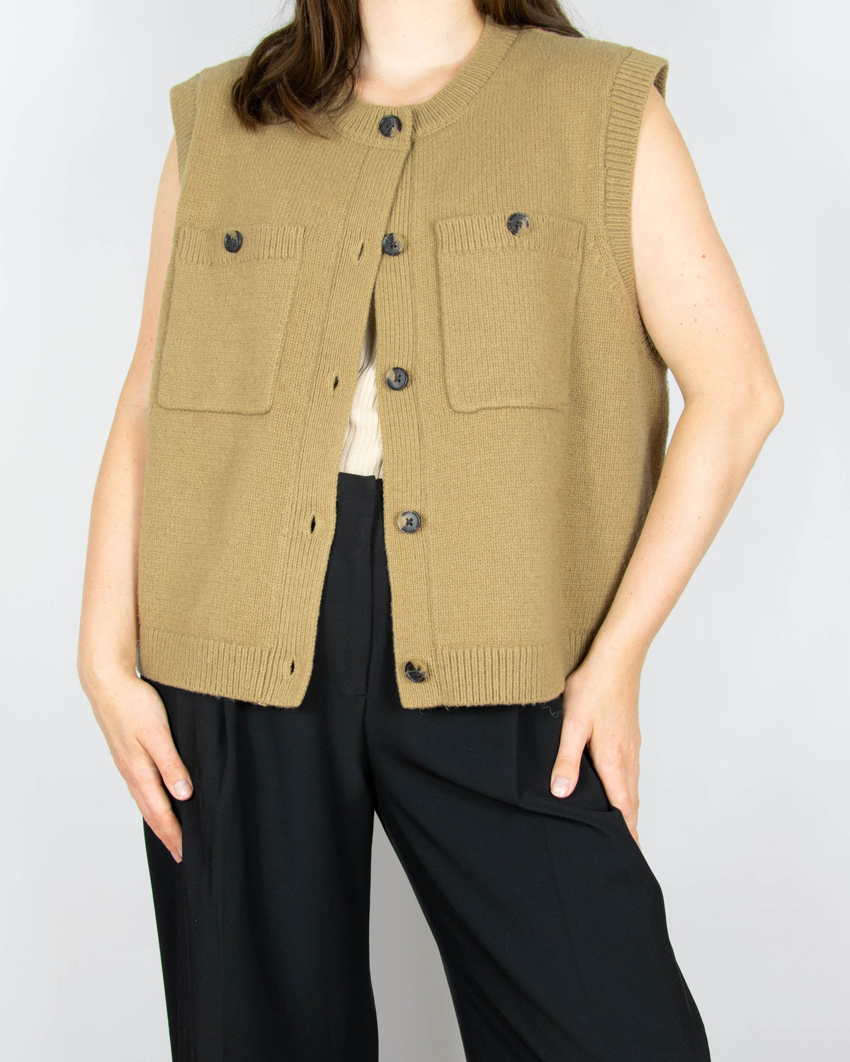 Beige wool-blend vest by MSCH Copenhagen