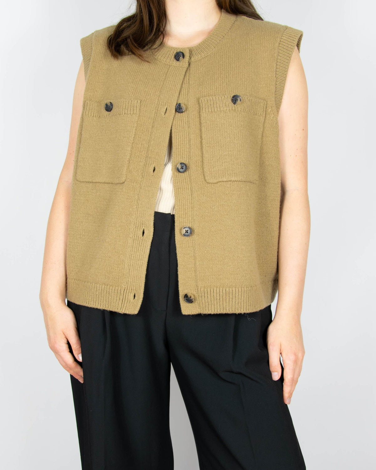 Beige wool-blend vest by MSCH Copenhagen