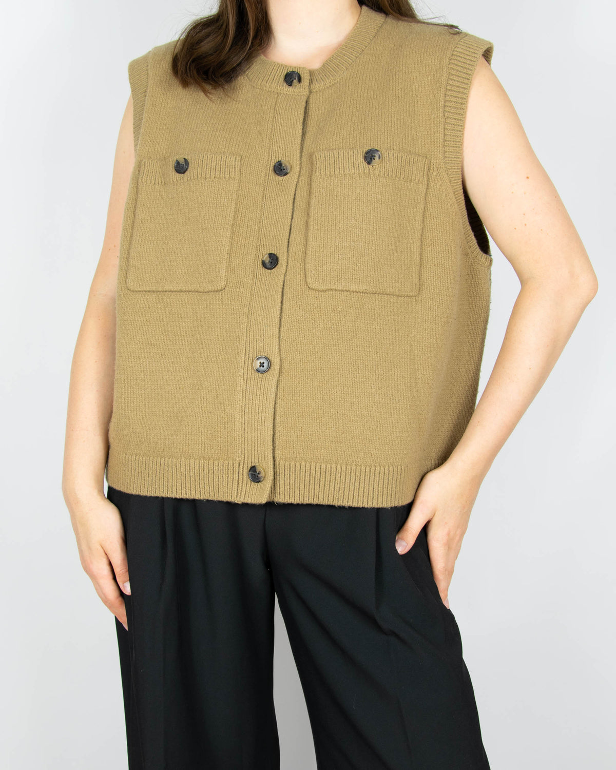 Beige wool-blend vest by MSCH Copenhagen