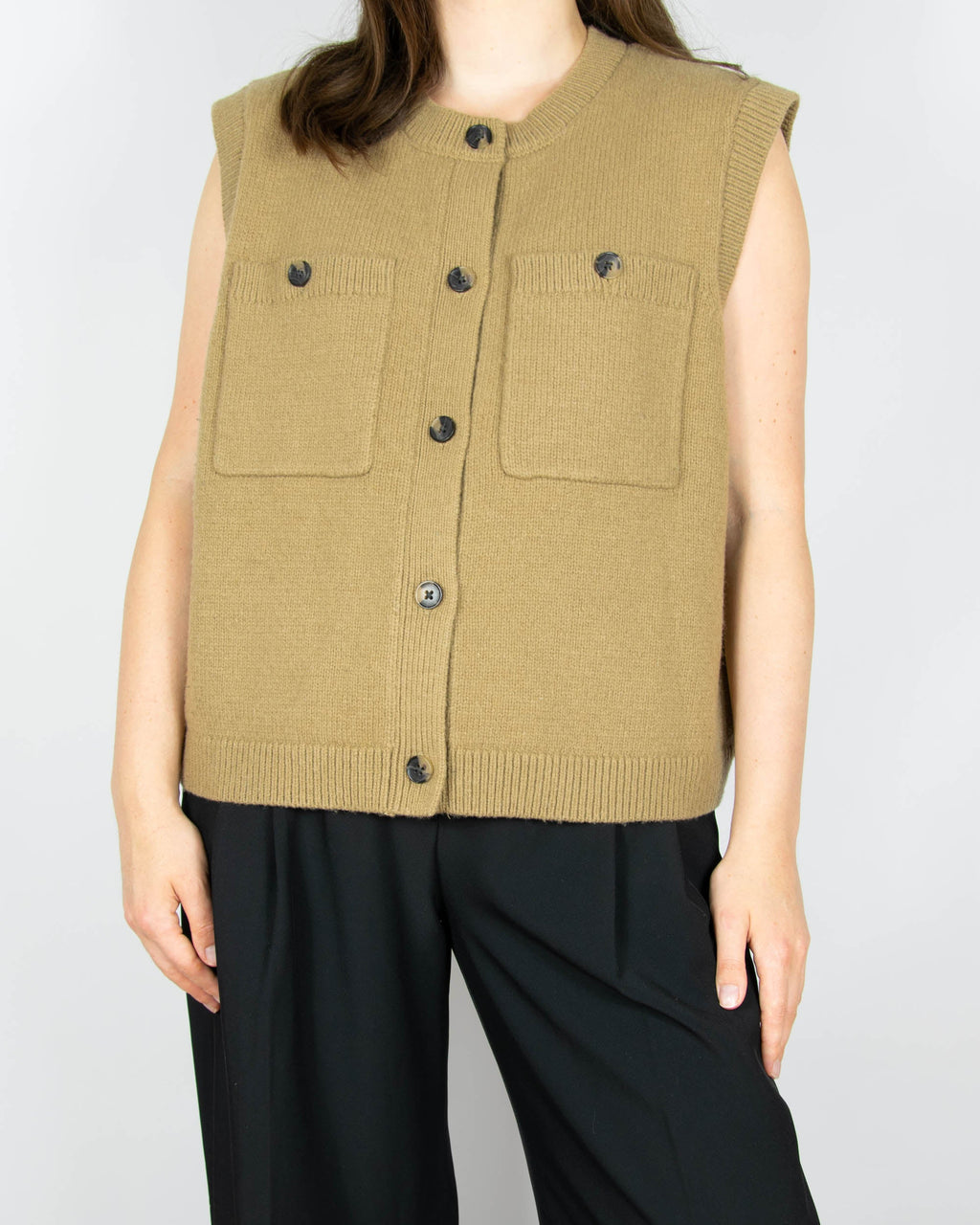 Beige wool-blend vest by MSCH Copenhagen