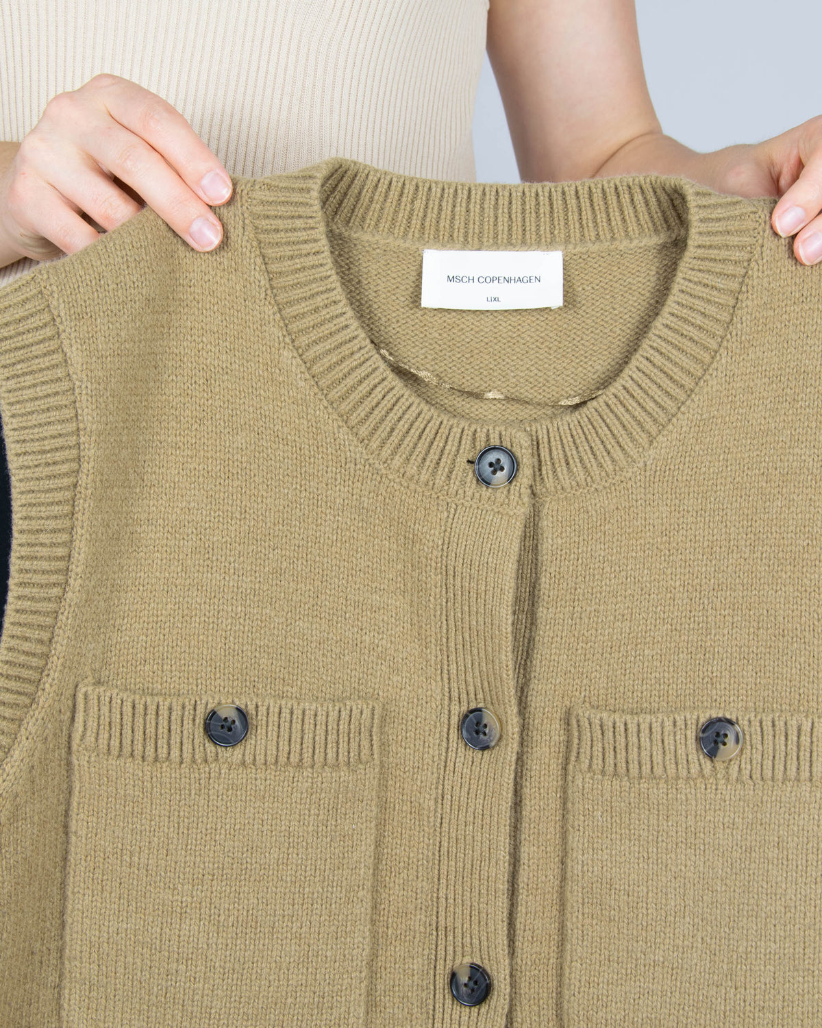 Beige wool-blend vest by MSCH Copenhagen