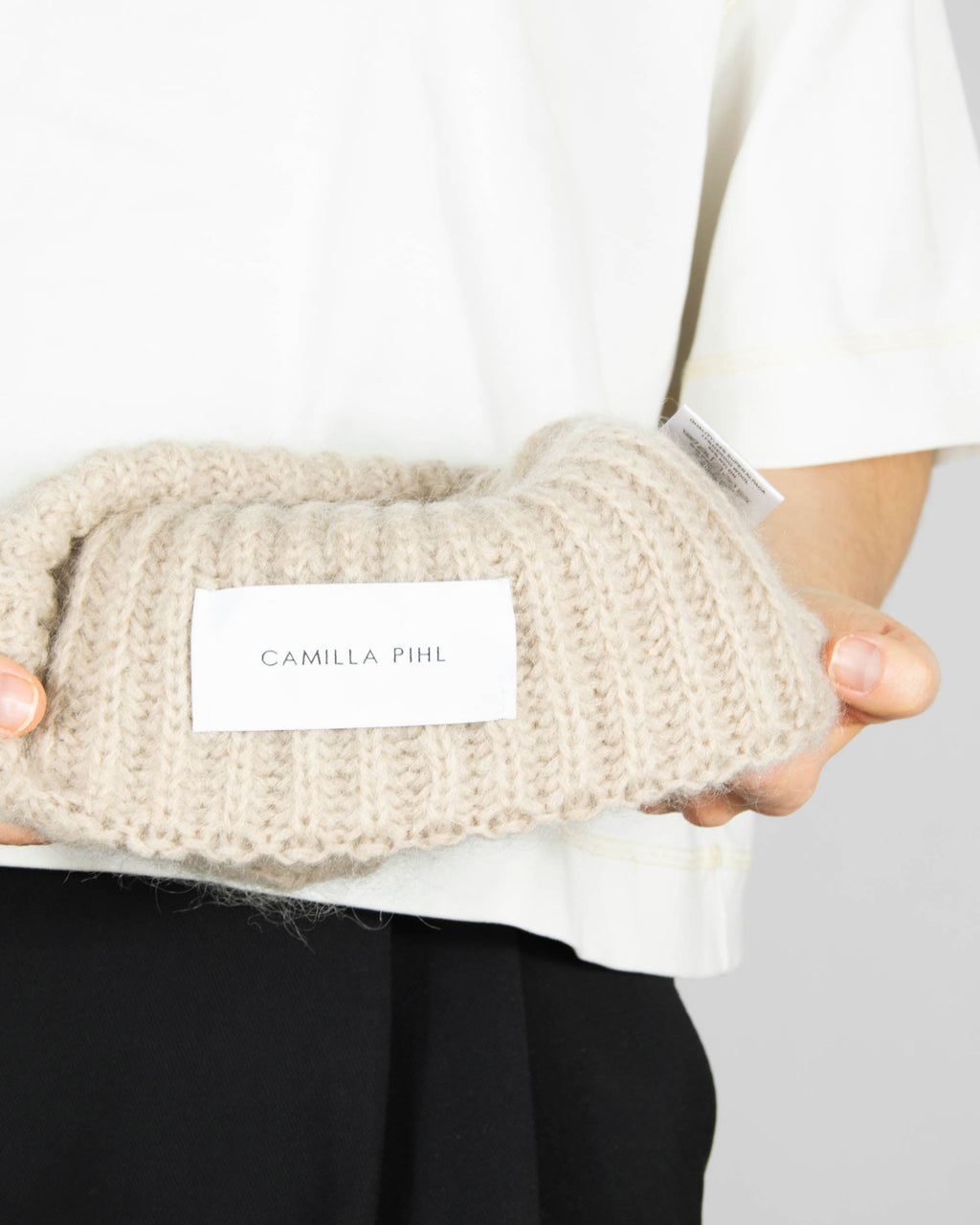 Beige super alpaca and merino wool hat by premium brand CAMILLA PIHL.