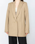 Beige double-breasted viscose blazer by Danish brand Claire