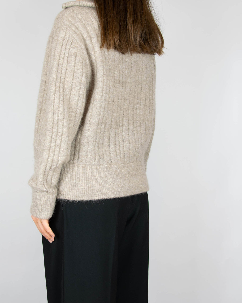 Beige alpaca and wool button-up cardigan by Danish premium brand Gestuz.