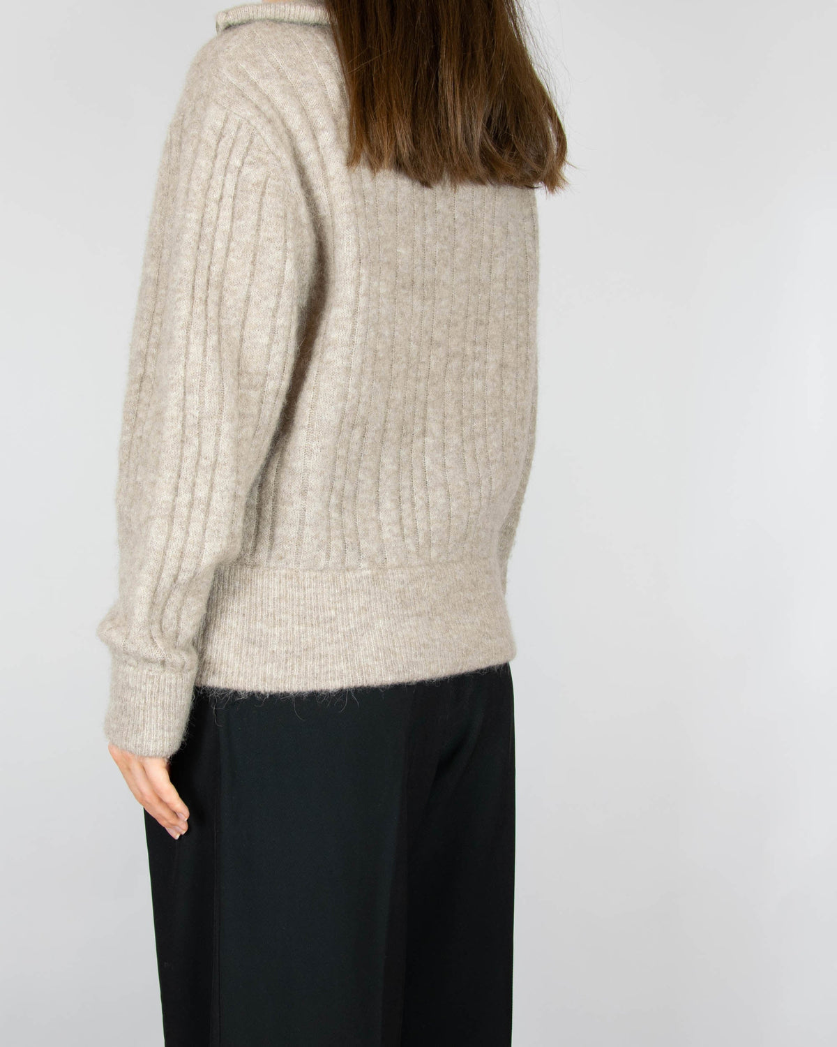 Beige alpaca and wool button-up cardigan by Danish premium brand Gestuz.