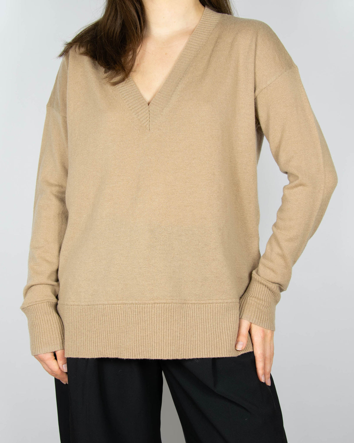 Beige extra fine merino wool sweater by Cubus