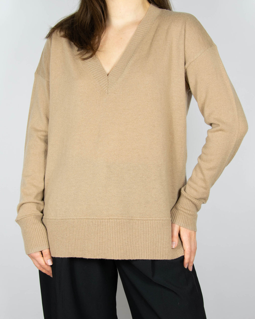 Beige extra fine merino wool sweater by Cubus