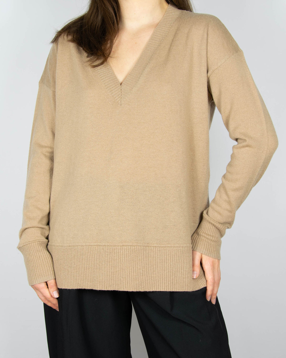 Beige extra fine merino wool sweater by Cubus