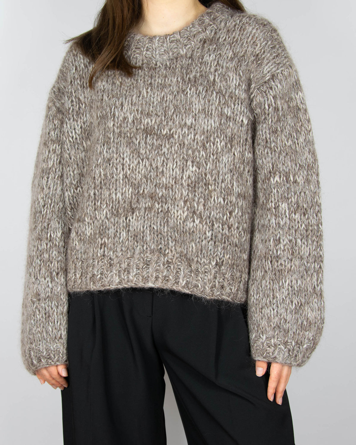 Beige handmade kid mohair and merino wool sweater by Arnie Says