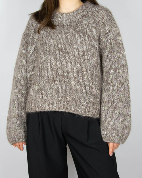 Beige handmade kid mohair and merino wool sweater by Arnie Says