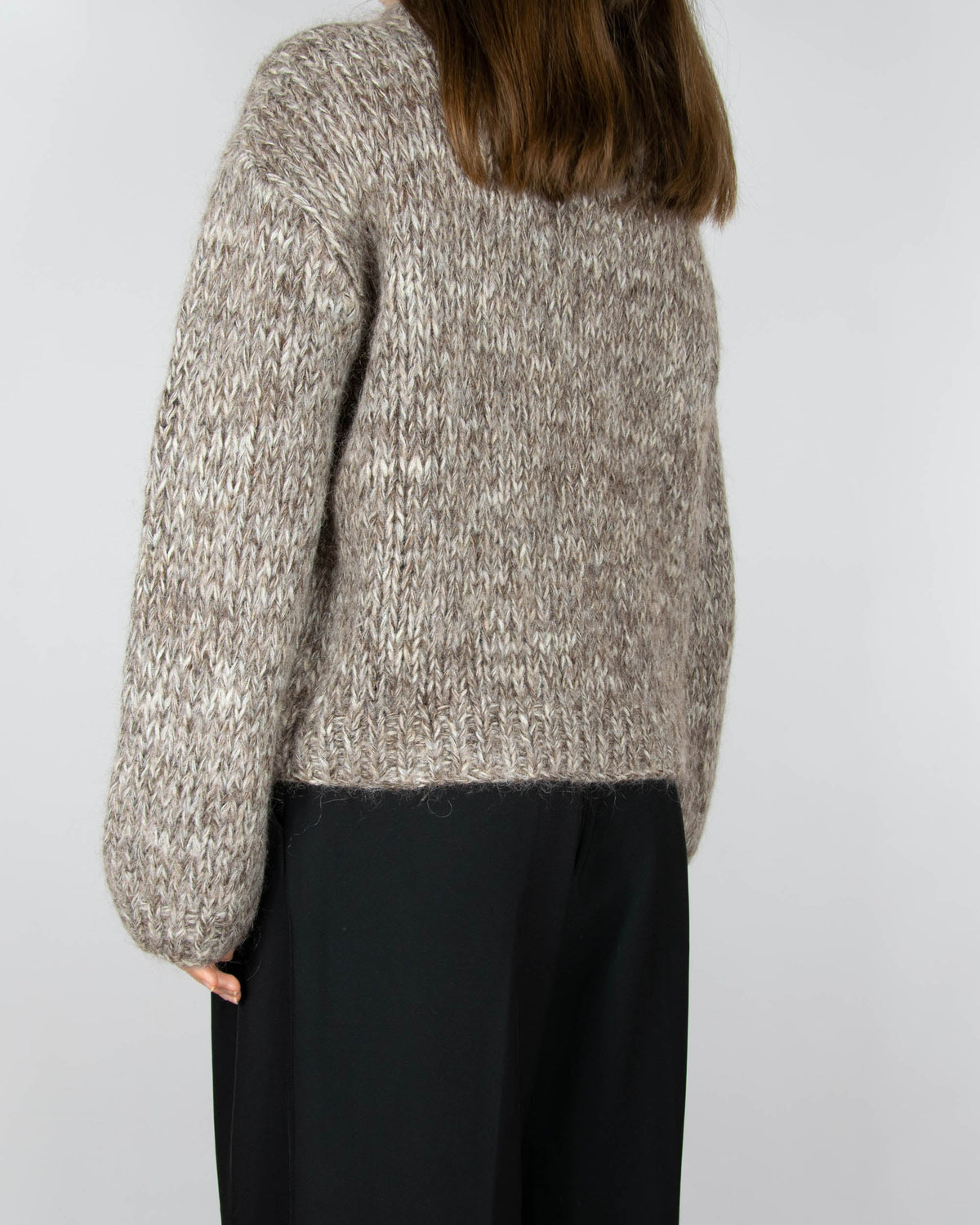 Beige handmade kid mohair and merino wool sweater by Arnie Says