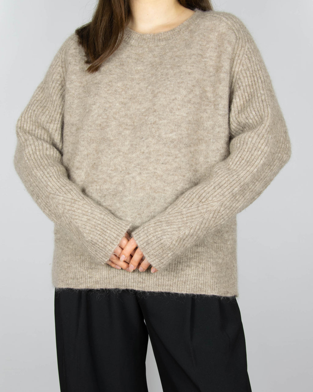 Beige kid mohair and wool sweater by By Malene Birger