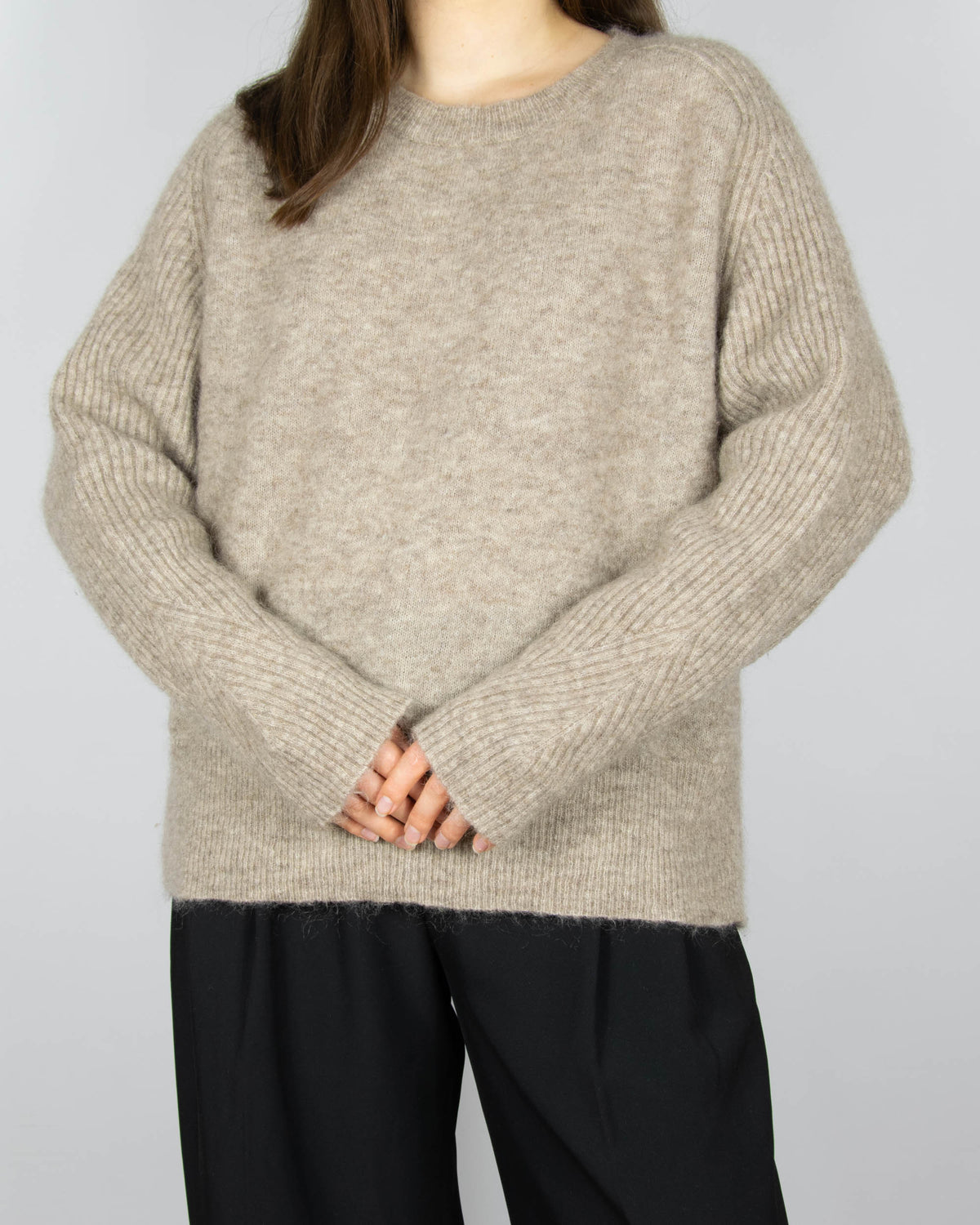 Beige kid mohair and wool sweater by By Malene Birger