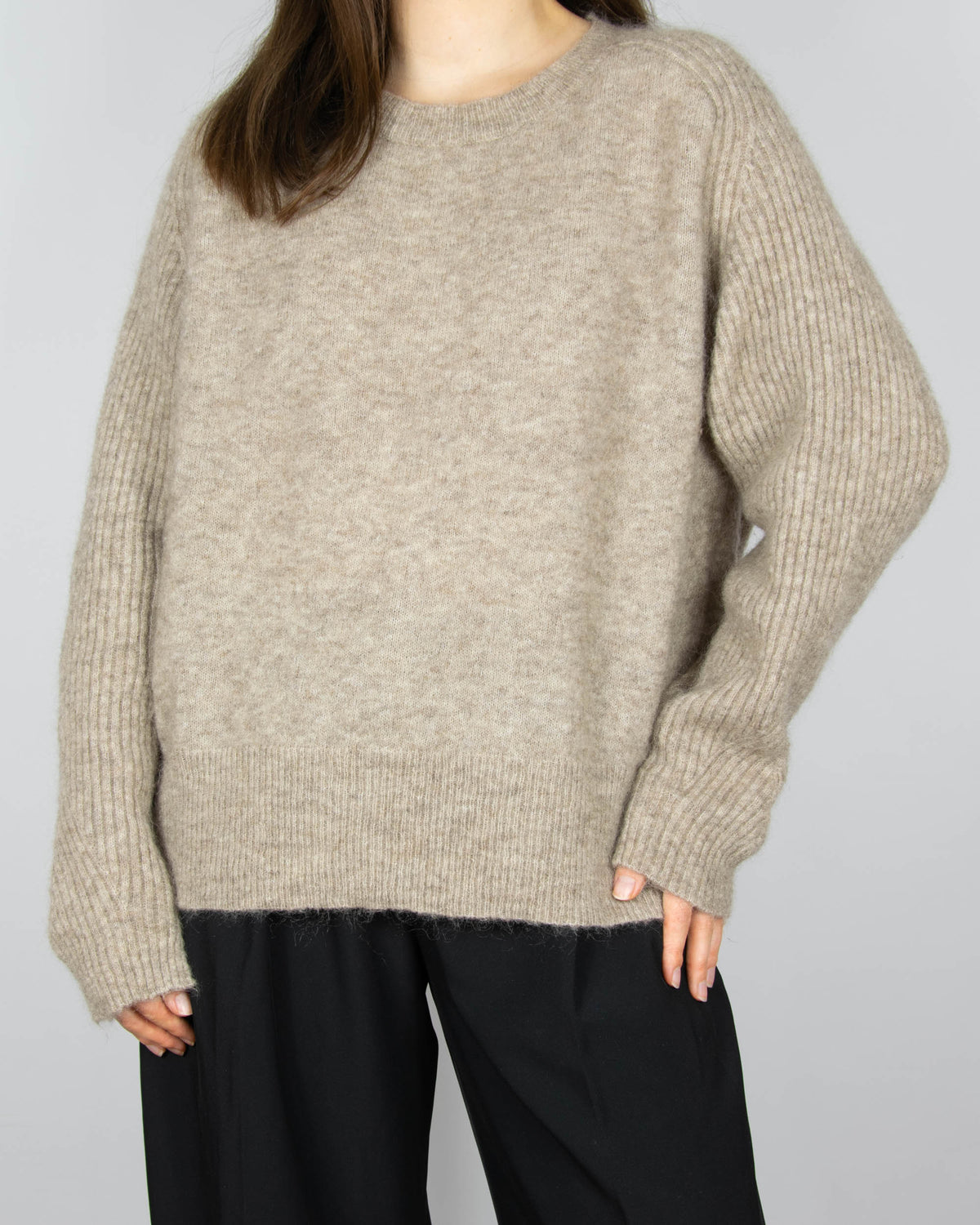 Beige kid mohair and wool sweater by By Malene Birger