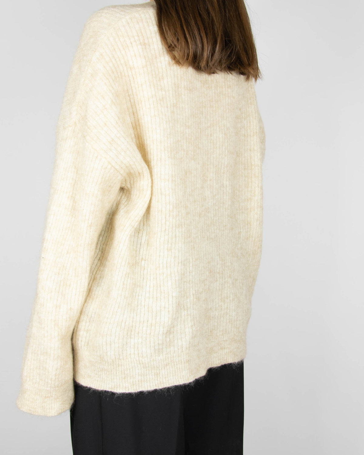 Beige oversized kid mohair and wool sweater by Holzweiler