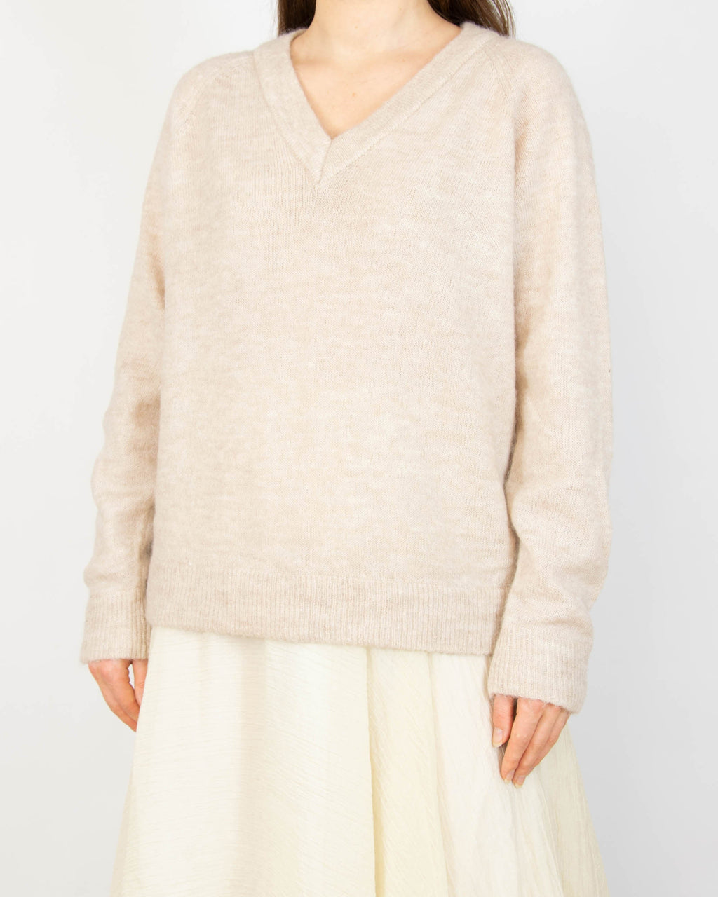 Cream wool and mohair sweater by SELECTED FEMME