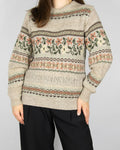 Unique vintage beige wool sweater by LAURA ASHLEY. Made in Scotland.