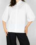 White mercerised cotton shirt by Stenströms
