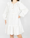 White linen dress by Australian luxury brand Ephemera