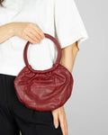 Burgundy genuine leather handbag by M.LONDON