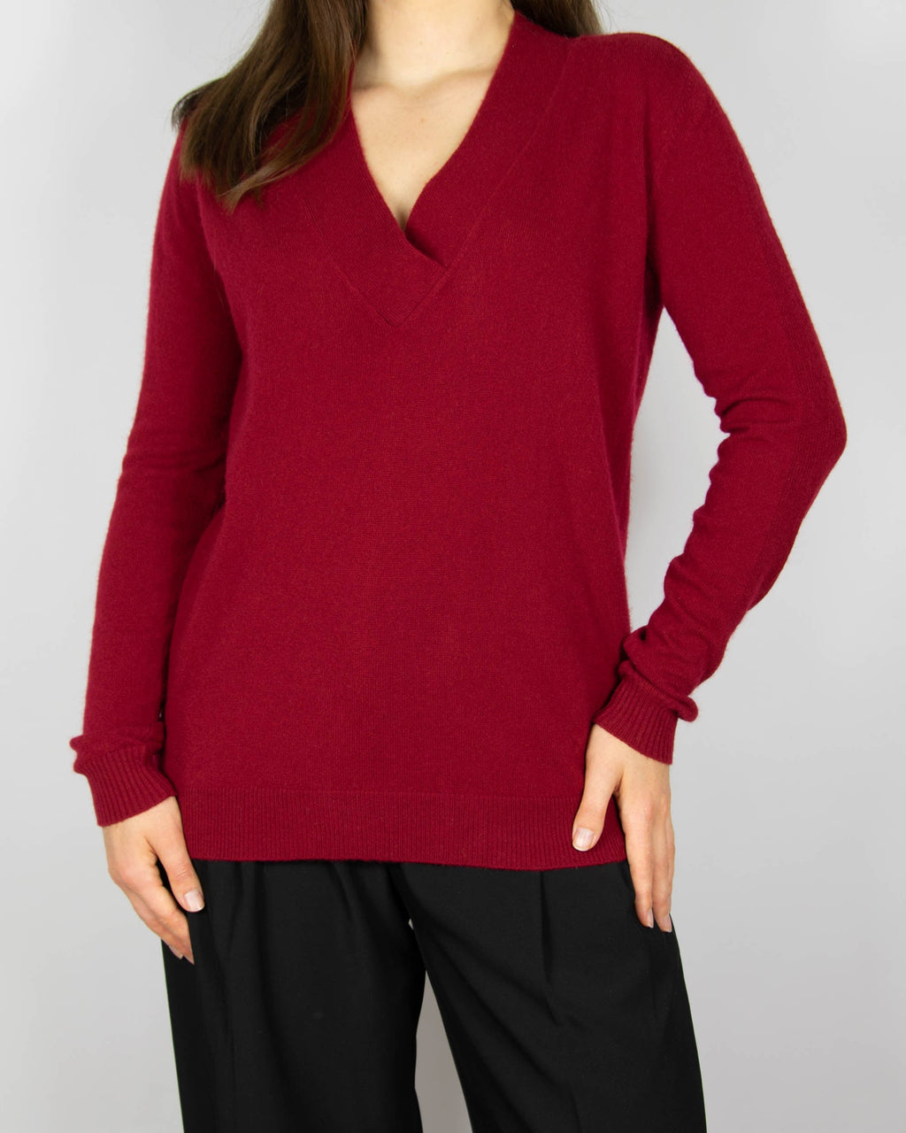 Burgundy cashmere sweater by 2ND DAY