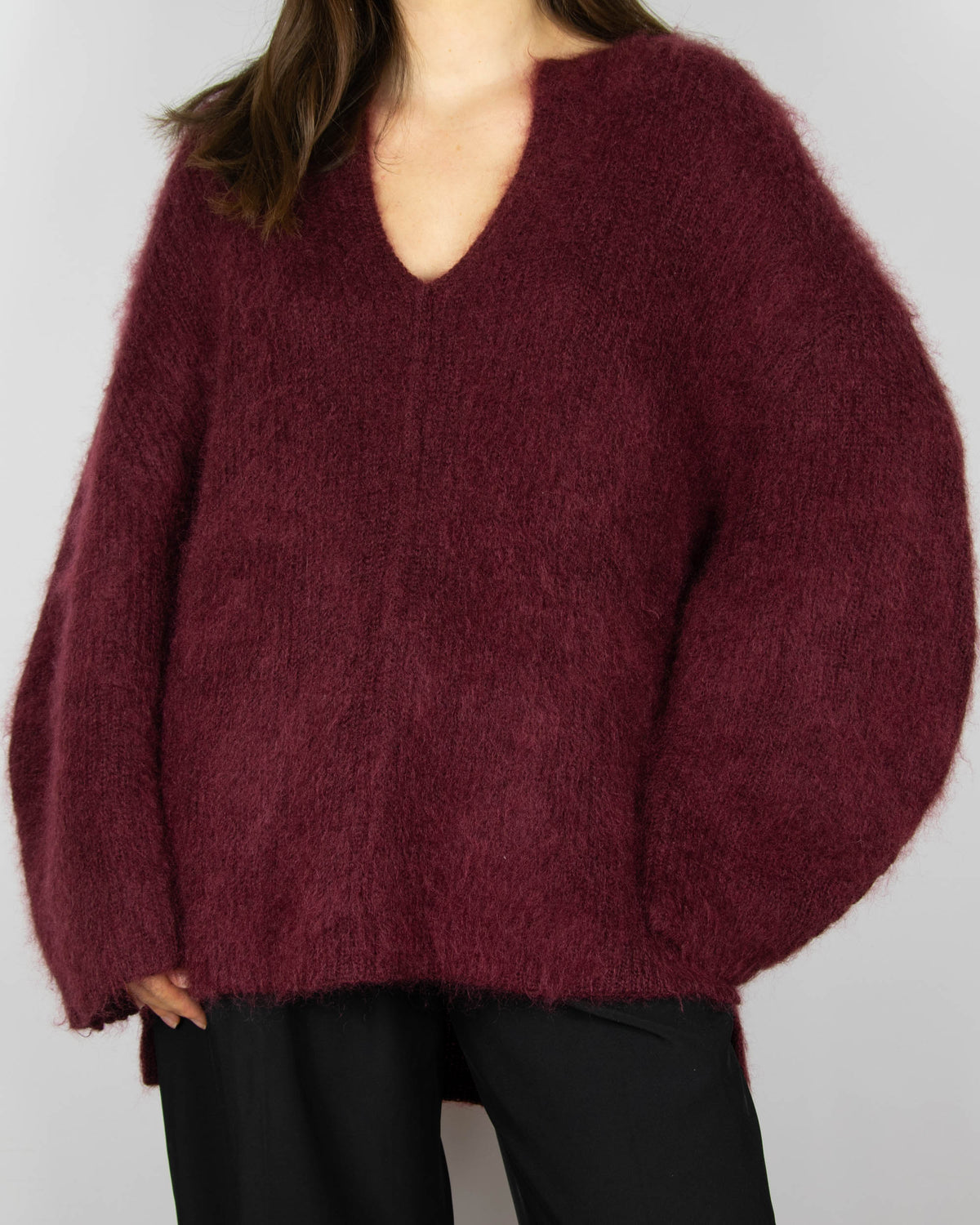Burgundy mohair and wool sweater by By Malene Birger