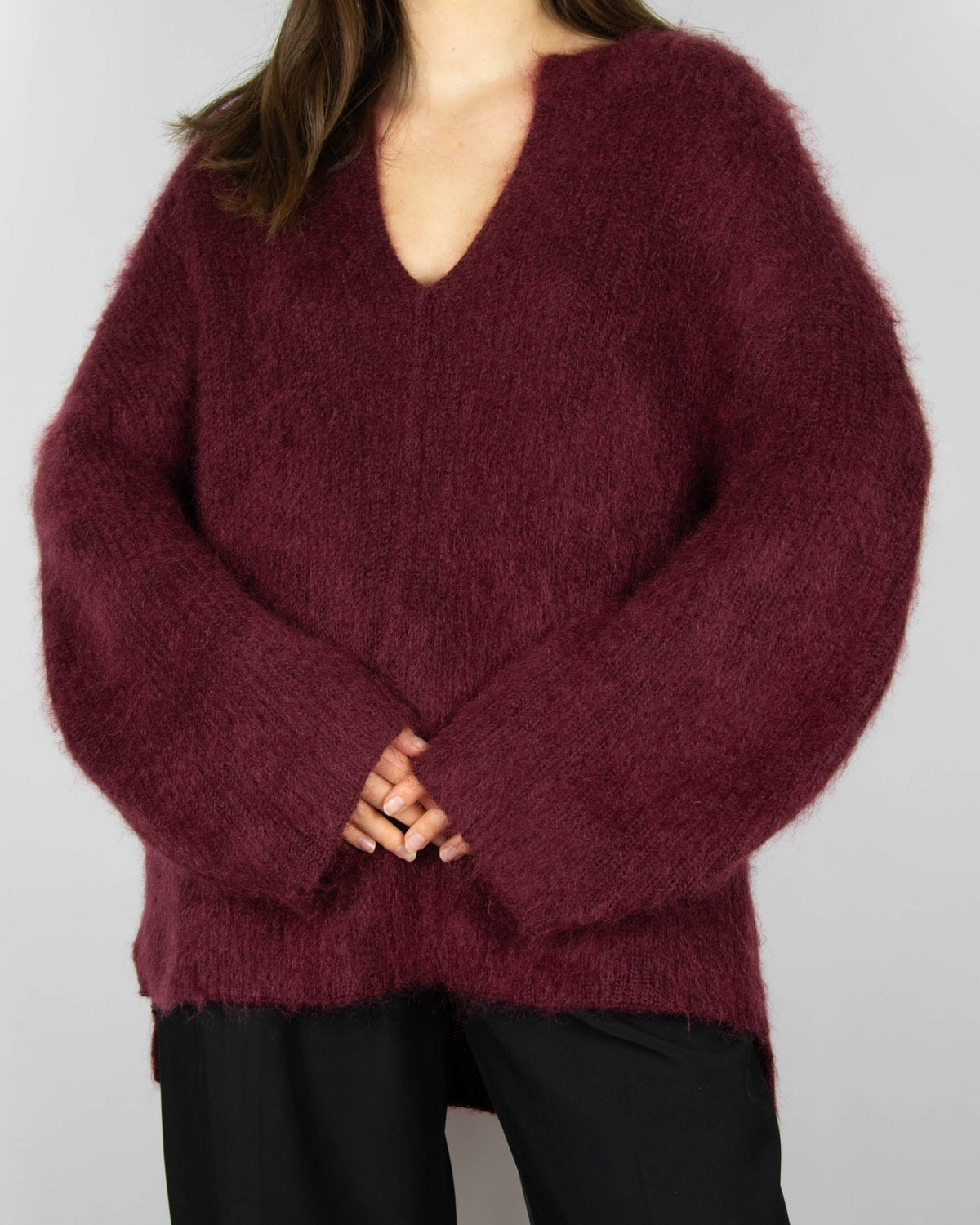 Burgundy mohair and wool sweater by By Malene Birger