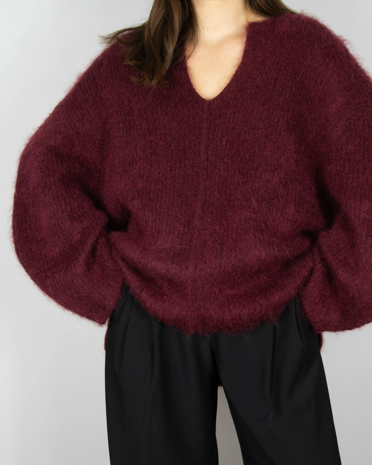 Burgundy mohair and wool sweater by By Malene Birger