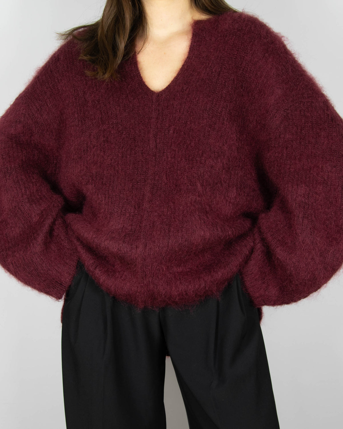 Burgundy mohair and wool sweater by By Malene Birger