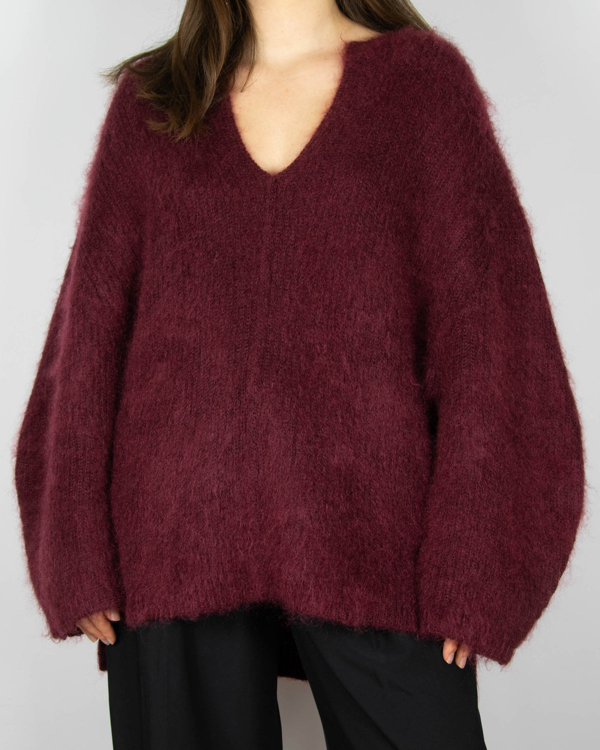 Burgundy mohair and wool sweater by By Malene Birger