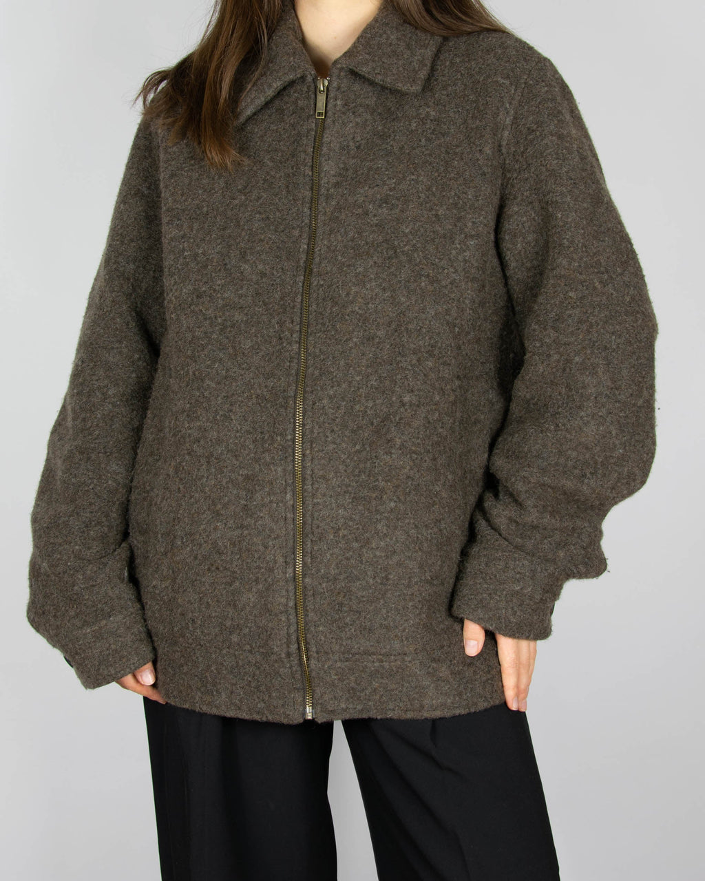 Brown wool-blend jacket by Selected Homme